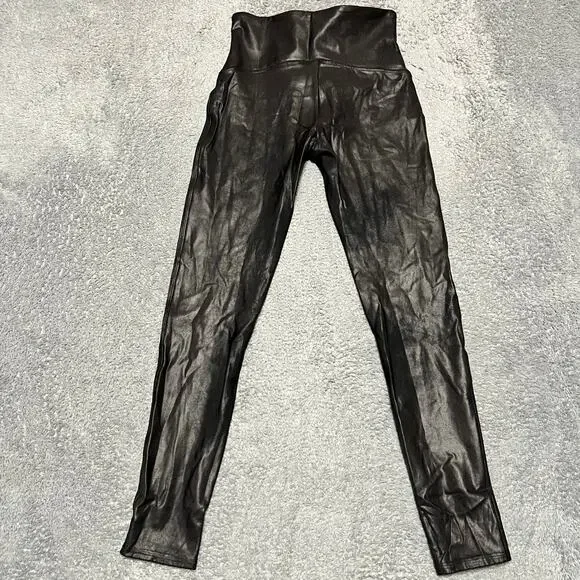 SPANX Leggings Womens XL Metallic Faux Leather Pants - Picture 3 of 10